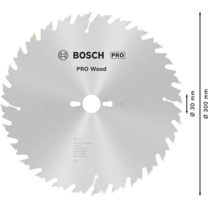 Bosch - Kreissägeblatt PRO Wood Kreissägeblatt, 2608640681 300 x 3,2 x 30 mm