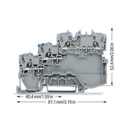 WAGO - Initiator/Aktor-Reihenklemme 3-Leiter-Aktorenklemme 2000-5310/102-000 für PNP-(plus-) − 50 Stück