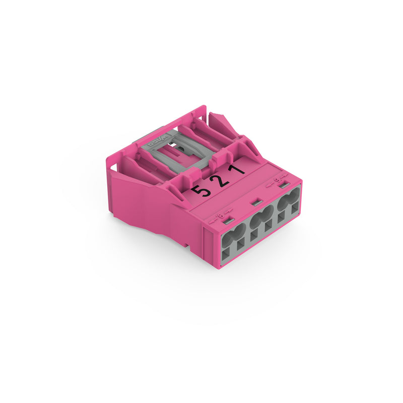 WAGO - Geräteanschluss für steckbare Gebäudeinstallation Snap-In-Stecker 770-793/081-000 3-polig,Kod. B,pink − 100 Stück