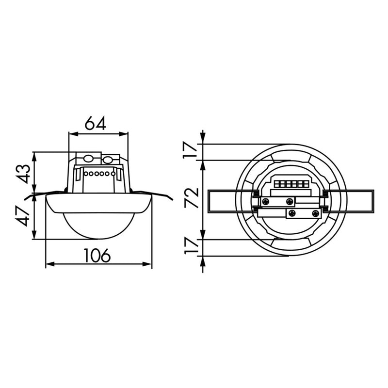 BEG Brück Electronic - Bewegungsmelder/Präsenzmelder komplett Decken-Bewegungsmelder PD4N-1C-DE