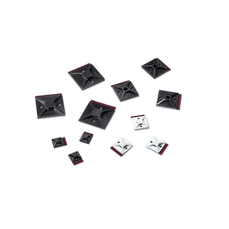 HellermannTyton - Befestigungssockel und -element für Kabelbinder Klebesockel MB3APT-A-PA66-BK 19x19mm sw − 100 Stück