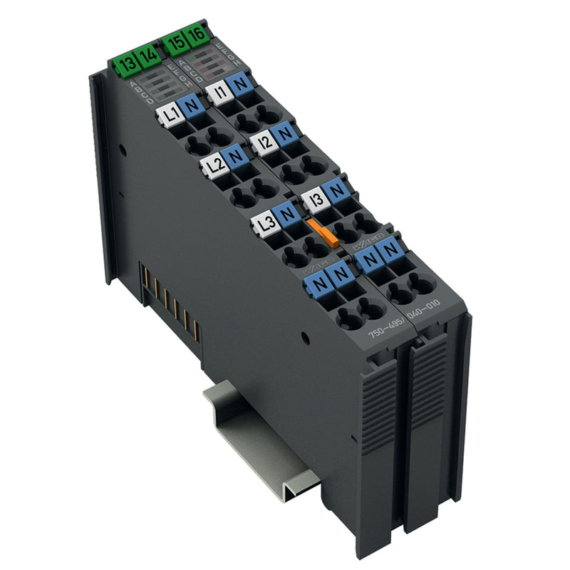 WAGO - Feldbus, Dez. Peripherie - Analoges Ein-/Ausgangs-Modul 3-Phasen-Leistungsmessung 750-495/040-010 AC 20 kV 300 A,Extre