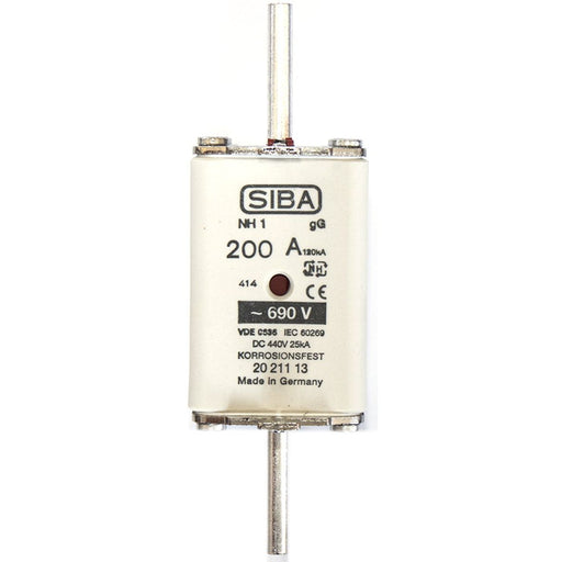 Siba - Messersicherung NH-Sicherungseinsatz 2021013.100 100A NH0 gL/gG 609V − 3 Stück by Siba
