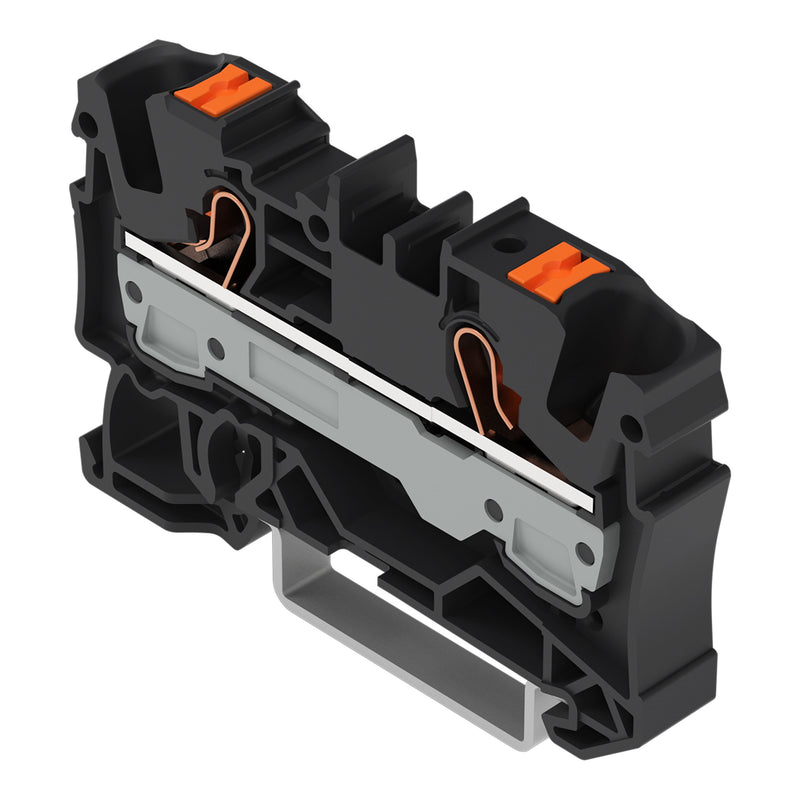 WAGO - Durchgangs-Reihenklemme 2-Leiter-Durchgangsklemme 2206-1205 Drücker,6 mm²,sw − 50 Stück
