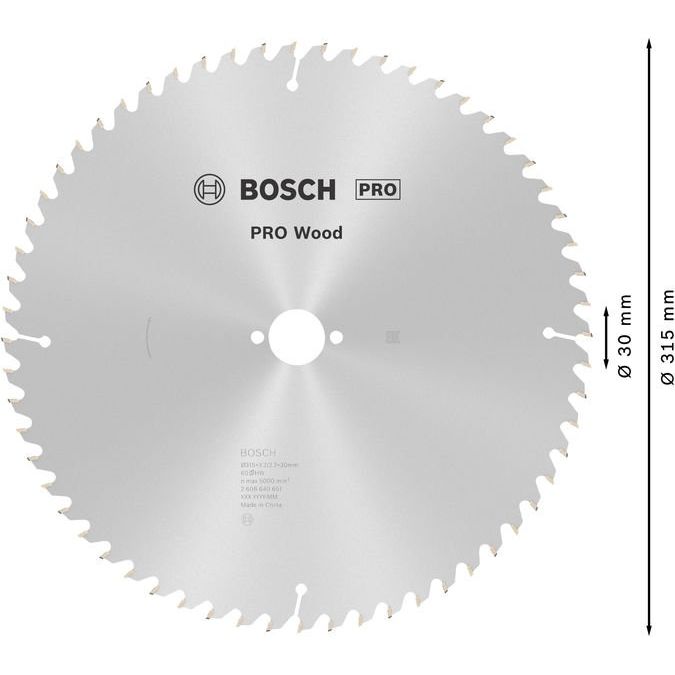 Bosch - Kreissägeblatt PRO Wood Kreissägeblatt, 2608640651 315 x 3,2 x 30 mm