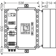 Hensel - Verteilerbaugruppe mit Leistungsschalter PV-Freischaltstelle Mi AE 3224 70kVA, 4-p. m.LS+NA