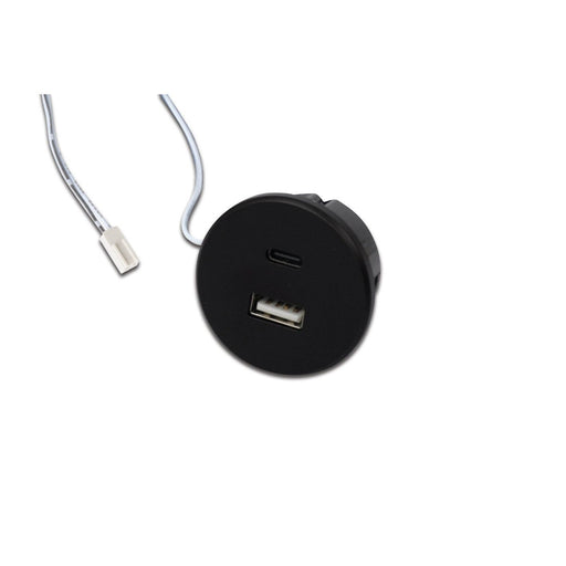 Hera - USB-Spannungsversorgung USB-A + USB-C Steckdose 21700101103 schwarz