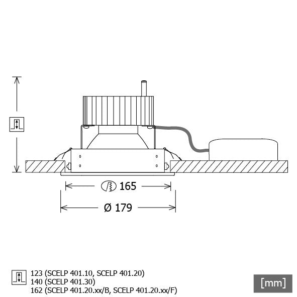 LTS Licht&Leuchten - Downlight/Strahler/Flutlicht LED-Einbaustrahler SCELP 401.2027.15 sw Scene4 827 15° D179