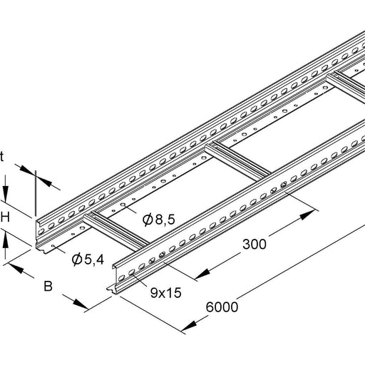 Rico - Kabelrinne Kabelpritsche 171C1-300-L63 300x60x6000mm