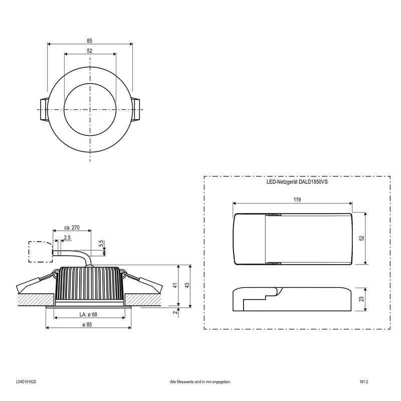 EVN Lichttechnik - Downlight/Strahler/Flutlicht LED-Downlight L54D101625 CCT