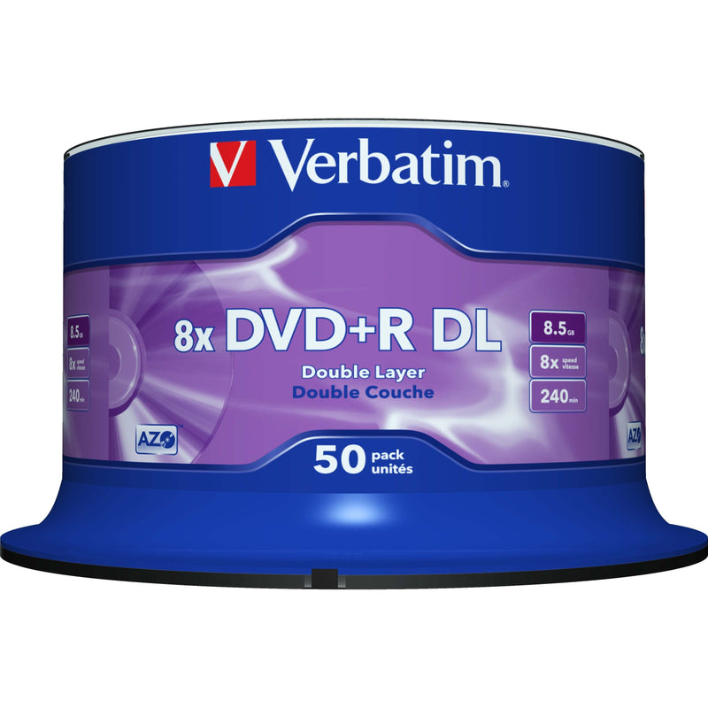 Verbatim - Speichermedium digital DVD+R DL 8.5GB/240Min/8x 43758 (VE50) Cakebox (50 Disc) − 4 Packung