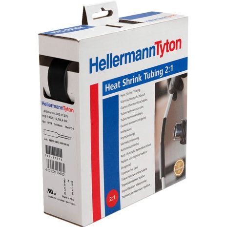 HellermannTyton - Schrumpfschlauch HIS-3/64-POX-BK 10m D 1,2/0,6 sw