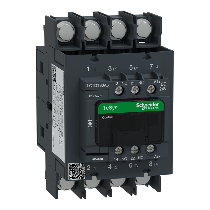 Schneider Electric - Leistungsschütz zum Schalten von Wechselstrom Leistungsschütz LC1DT80A6BD 4-polig, 1S, 1Ö