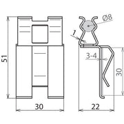 DEHN - Verbinder für Blitzschutz Bewehrungsklemme DC BK 8 FL30 STBLANK DEHNclip