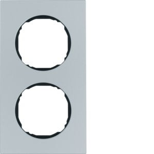 Berker - Abdeckrahmen Rahmen 2-fach 10122674 flach Aluminium