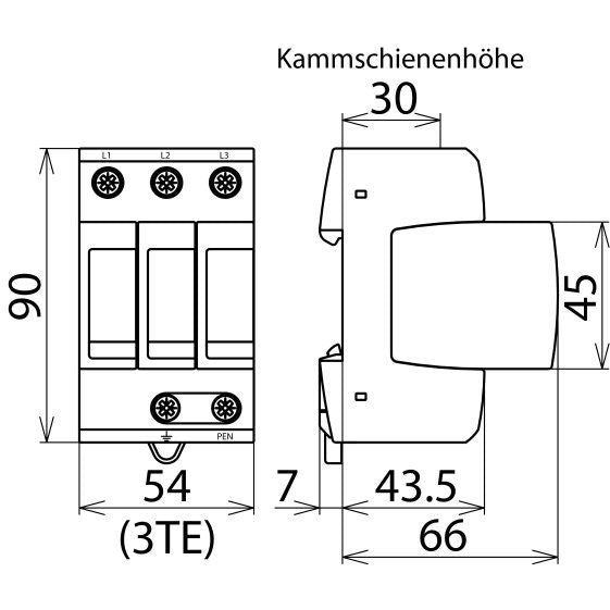 DEHN - Überspannungsableiter für Energietechnik/Stromversorgung ÜS-Ableiter DEHNguard DG M TNC 275 230/400V,IP20,Typ2