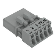 WAGO - Steckverbinder für steckbare Gebäudeinstallation Stecker 5-polig 890-255/062-000 grau − 50 Stück