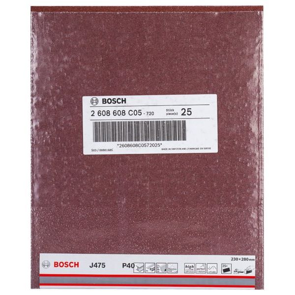 Bosch - Schleifpapier/Schleifvlies Schleifblatt Papier J475, 2608608C05 Best for Metal 230 x