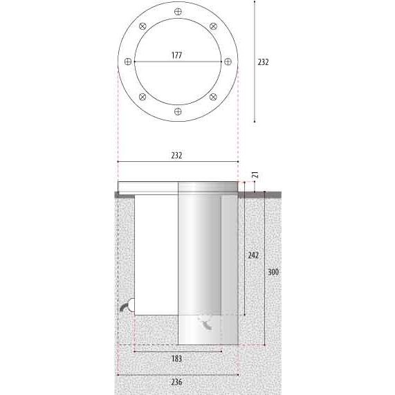 Wibre - Bodeneinbauleuchte Bodeneinbau-Scheinwerfer 4.0098.01.70 HIT-CRI 70W 230V