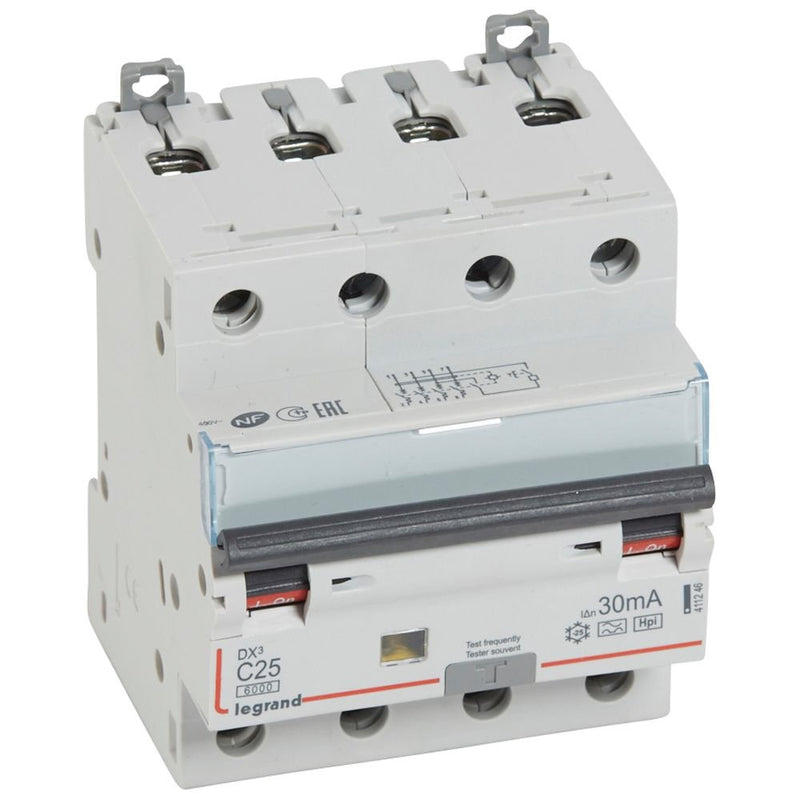 Legrand - Kombination FI-Schalter/Leitungsschutzschalter FI/LS-Schalter Legrand 411246 C-Charakt., 25A, 6kA