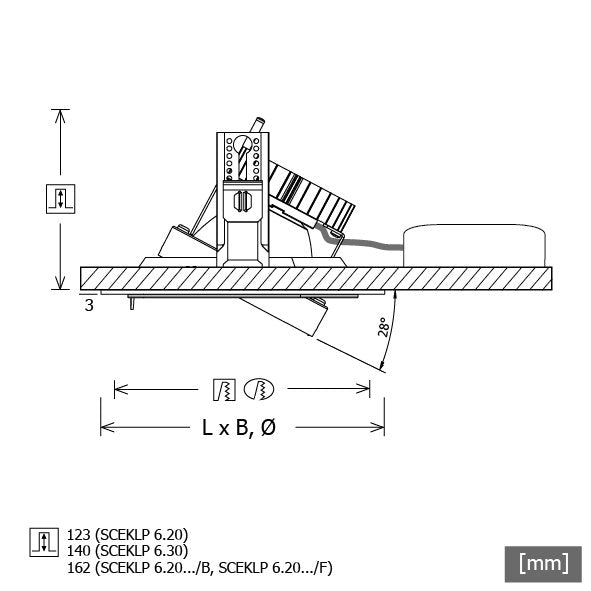 LTS Licht&Leuchten - Downlight/Strahler/Flutlicht LED-Strahlereinsatz SCEKLP 6.2030.45D si silber 3000K 45Gr