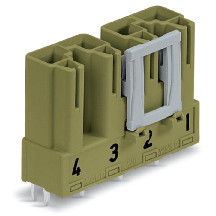 WAGO - Leiterplattensteckverbinder Stecker für Leiterplatten 770-874 4-polig,hellgrün − 50 Stück