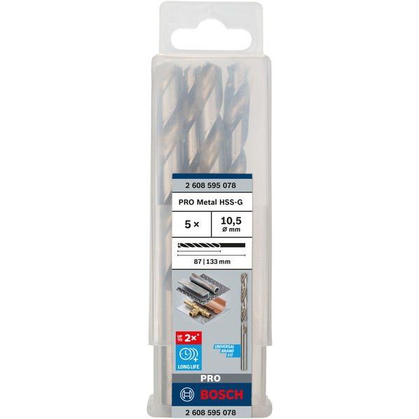 Bosch - Bohrer PRO Metal HSS-G 2608595078 Spiralbohrer 10,5 x