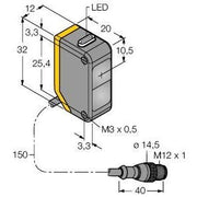 Turck - Lichttaster mit Hintergrundausblendung Opto Sensor Q20PFF150Q5 Lichttaster