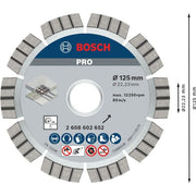 Bosch - Trenn-/Schleifscheibe Diamanttrennscheibe 2608602652 PRO Concrete