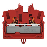 WAGO - Ein- und mehrpolige Klemmenleiste 2-LeiterMini-Durchgangskl. 2252-313 Drücker,2,5 mm²,rot − 100 Stück