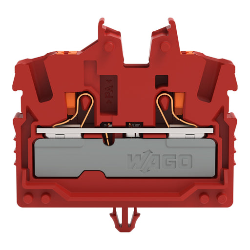 WAGO - Ein- und mehrpolige Klemmenleiste 2-LeiterMini-Durchgangskl. 2252-313 Drücker,2,5 mm²,rot − 100 Stück
