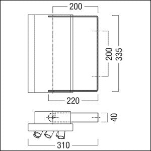 Zumtobel Group - Mechanisches Zubehör/Ersatzteile für Leuchten Ausleger SUSY BRACK #22169813 12/18/30P 200MM CHMM