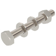 OBO Bettermann - Maschinenschraube/Bolzen Sechskantschraube Mutter SKS 10x80 A4 Scheibe+Federring − 20 Stück