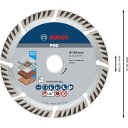 Bosch - Trenn-/Schleifscheibe PRO Multi Material 2608615062 Diamanttrennscheibe