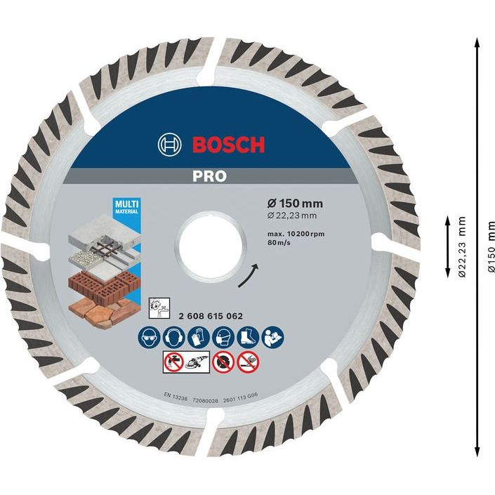 Bosch - Trenn-/Schleifscheibe PRO Multi Material 2608615062 Diamanttrennscheibe