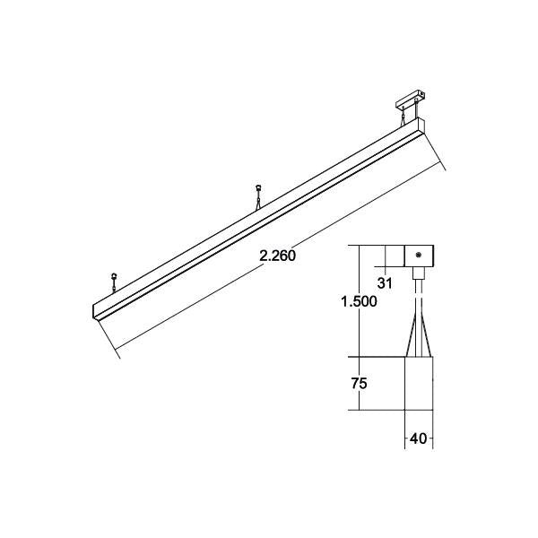 Brumberg Leuchten - Pendelleuchte LED-Pendel-Profilleuchte 77334694 4000K, i/d