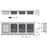 WAGO - Ein- und mehrpolige Klemmenleiste SMD-Leiterplattenklemme 2061-622/998-404 Drücker,1,5mm²,sw − 6300 Stück