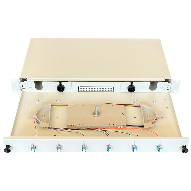 Paschke - Patchpanel LWL Spleissbox ausziehbar 19" 442405-06SA 6xLCd OM3 AQUA
