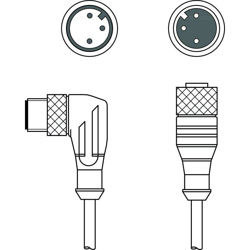 Leuze - Konfektioniertes Sensor-Aktor-Kabel Verbindungsleitung CB-M12-1500-3GF/WM