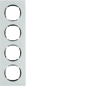 Berker - Abdeckrahmen Rahmen 4-fach 10142609 flach Glas polarweiß