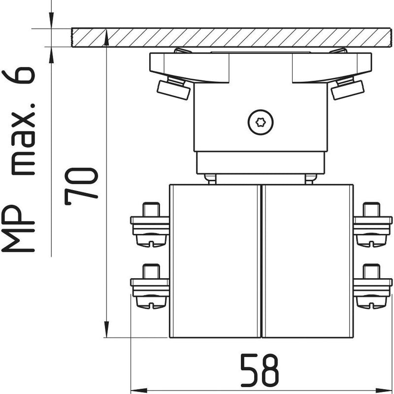 Schmersal - Drucktaster, Komplettgerät Kreuztaster MKTC32