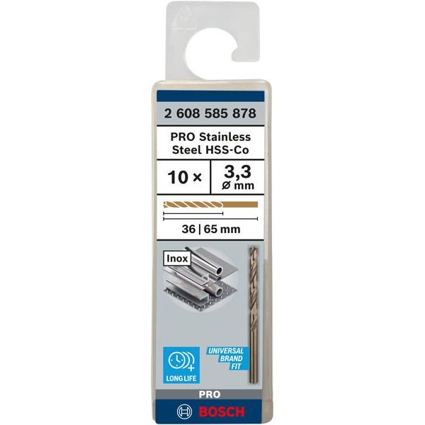 Bosch - Bohrer PRO Stainless Steel HSS-Co 2608585878 Spiralbohrer 3,3 x