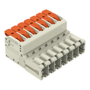 WAGO - Ein- und mehrpolige Klemmenleiste 1-Leiter-Stiftleiste 831-1207/000-004 Push-in CAGECLAMP,sw − 12 Stück
