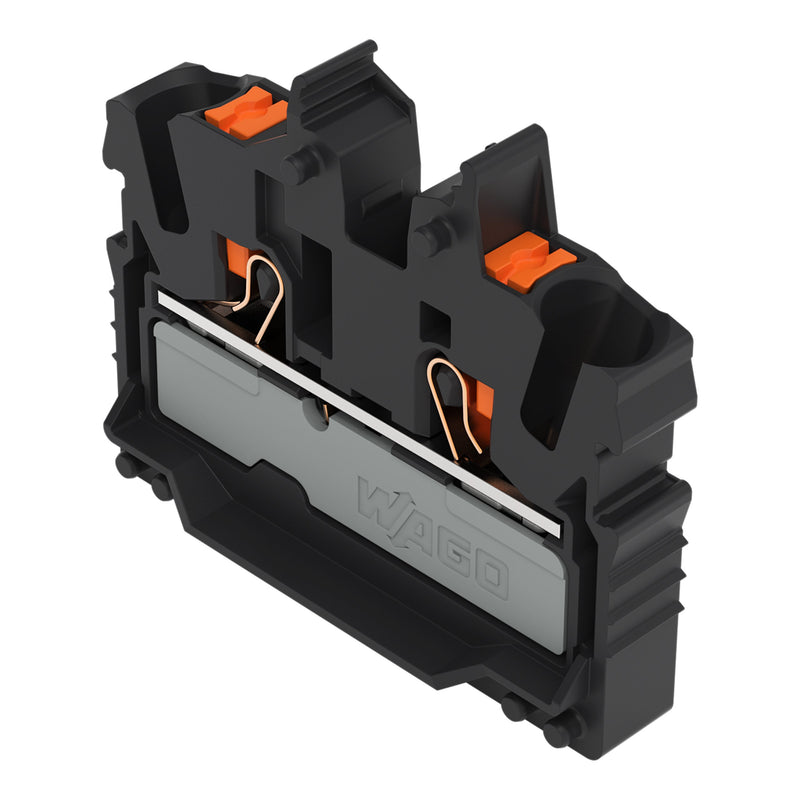 WAGO - Ein- und mehrpolige Klemmenleiste 2-LeiterMini-Durchgangskl. 2252-325 Drücker,2,5 mm²,sw − 100 Stück