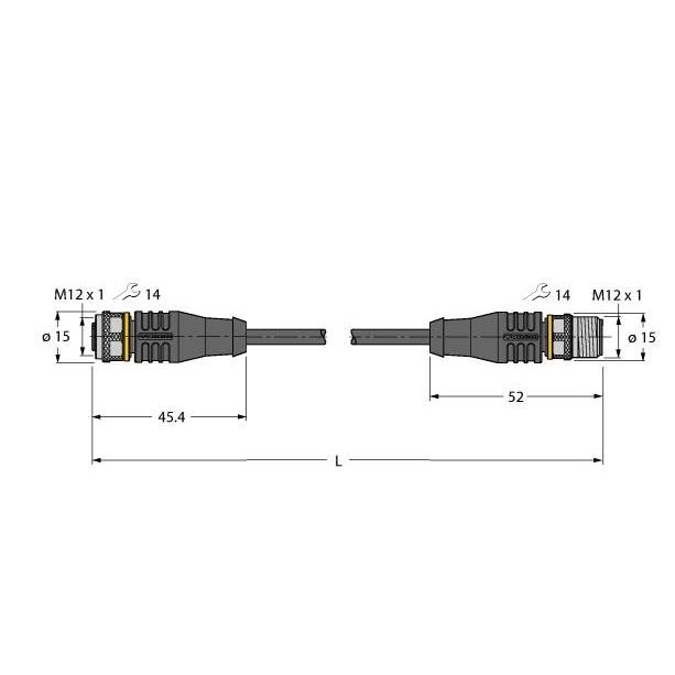 Turck - Konfektioniertes Sensor-Aktor-Kabel Aktuator- u. Sensorleitung RKS4.4T40RSS4.4T/TXL PUR