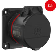 Walther Werke - CEE-Anbausteckdose (IEC 60309) CEE NEO Anbaudose gerade FW411511SK 16A 5P 11h IP54 − 10 Stück