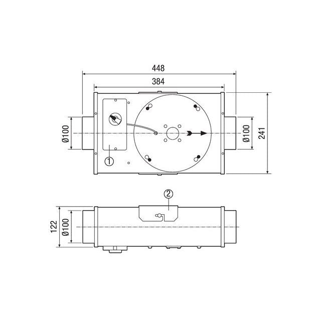 Maico - Ventilator für Rohreinbau Radial-Flachbox EFR 10
