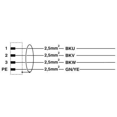 Phoenix Contact - Energiekabel < 1 kV, für ortsveränderlichen Einsatz Kabelstecker K-3E - OE/5,#1619302 kunststoffumspritzt − 2 Stück