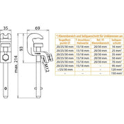 DEHN - Anschlusselement für EuK-Vorrichtung Universalklemme UK 25 SQL D 20/25mm T 15mm