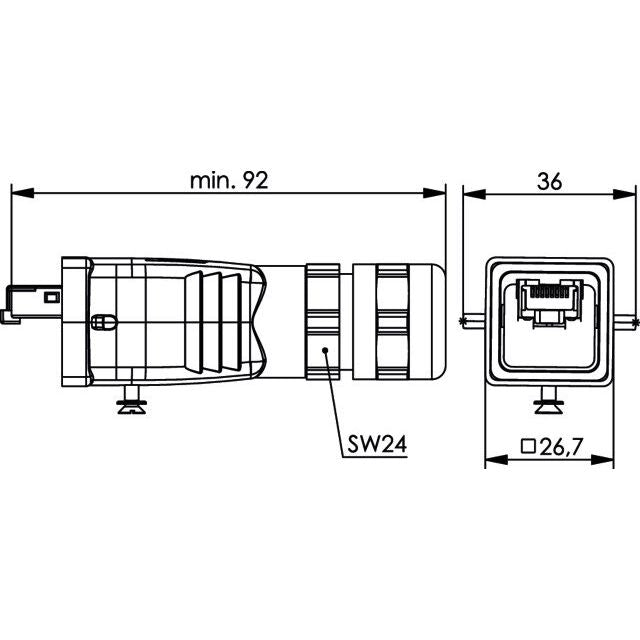 Telegärtner - Modularer Steckverbinder STX V5 RJ45-Steckerset 100007468 AWG22-26 Cat.6 M